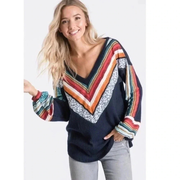 Brushed Waffle Vneck Tunic - Picture 5 of 7